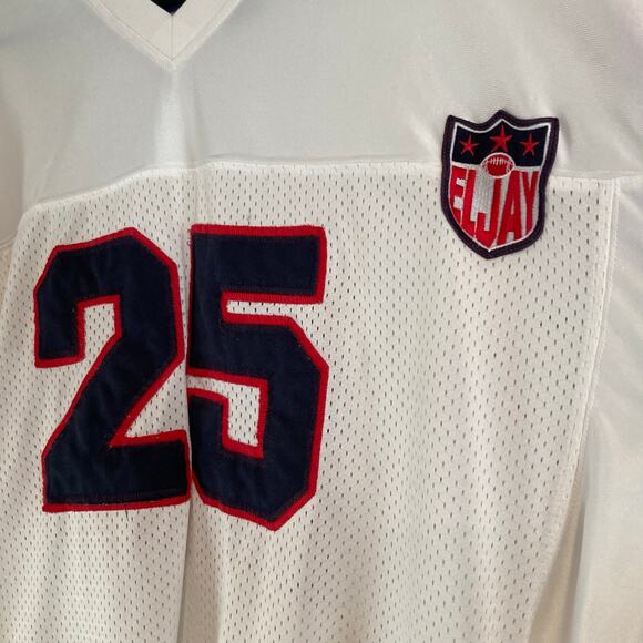 Y2K Eljay #25 Blue White Throwback NFL Jersey Sz 2XLT Oversize Football All Pro - Picture 8 of 15